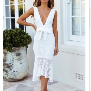 HELLO MOLLY-Stars And Satellites Midi Dress White